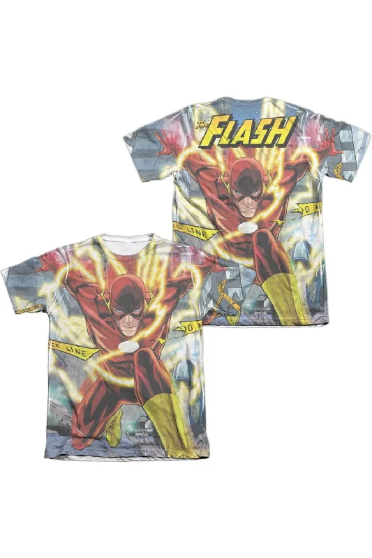 Men's Shirts with Raw-Edge HemlinesJustice League of America Police Line (Front/Back Print) Adult Poly/Cotton Short Sleeve Tee / T-Shirt Men's Shirts with Raw-Edge HemlinesJustice League of America Police Line (Front/Back Print) Adult Poly/Cotton Short Sleeve Tee / T-Shirt