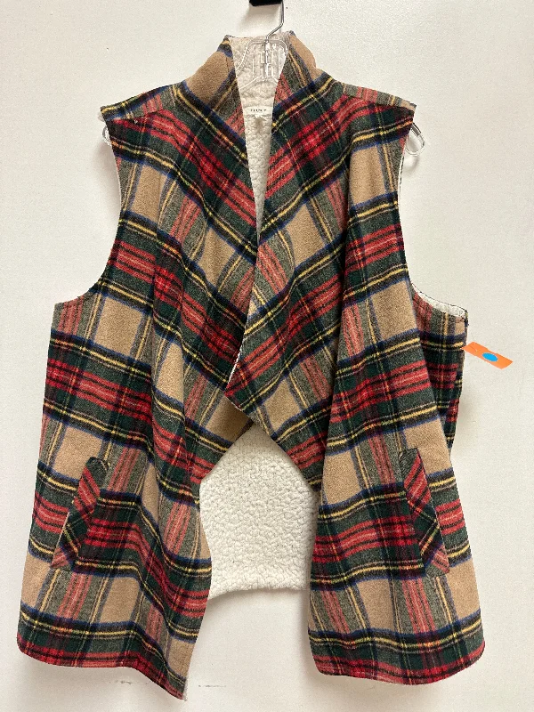 Warm Men's Down JacketsVest Faux Fur & Sherpa By Maurices In Plaid Pattern, Size: 2x Warm Men's Down JacketsVest Faux Fur & Sherpa By Maurices In Plaid Pattern, Size: 2x