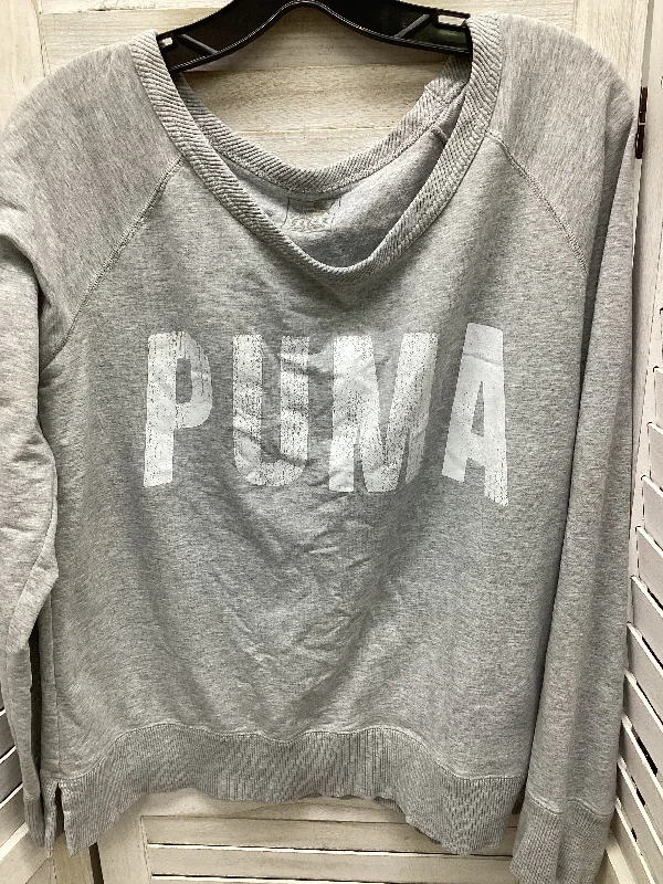 Men's Hoodies with InsulationAthletic Sweatshirt Crewneck By Puma In Grey, Size: Xl