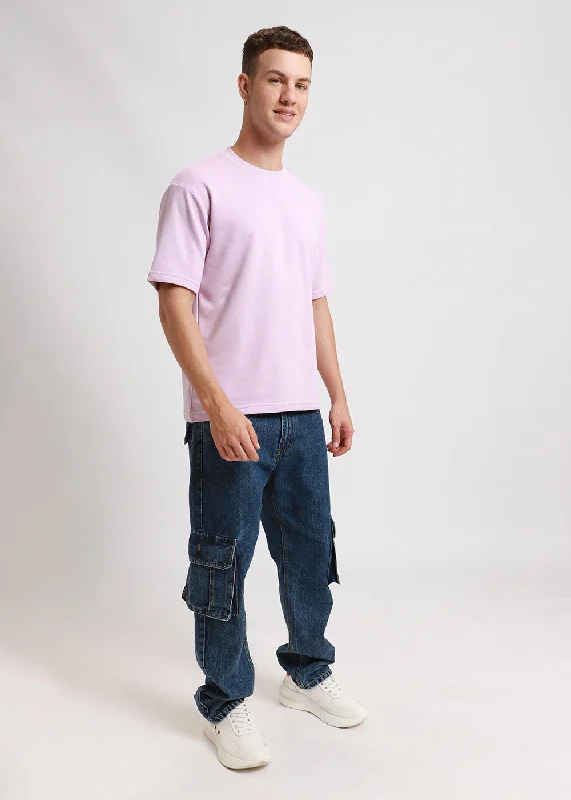 Men's Shirts with Adjustable CuffsThistle Violet Oversized Basic T-shirt