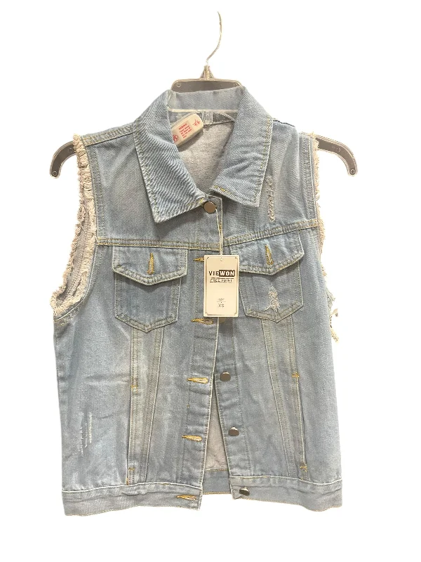 Men's Coats with Military InfluenceVest Other By Clothes Mentor In Blue Denim, Size: Xs