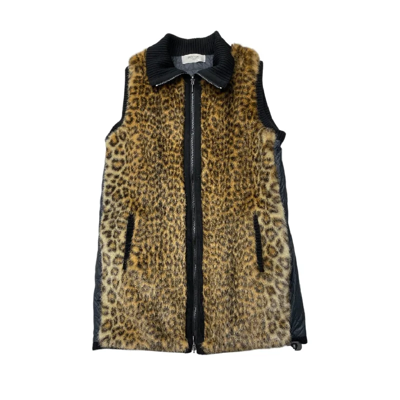 Comfortable Men's ParkasVest Designer By Per Se In Animal Print, Size: L