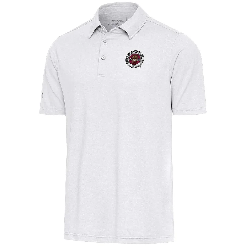 Men's Shirts with Hidden ButtonsAntigua Men's Florida State University Seal Heathered Polo - White Men's Shirts with Hidden ButtonsAntigua Men's Florida State University Seal Heathered Polo - White