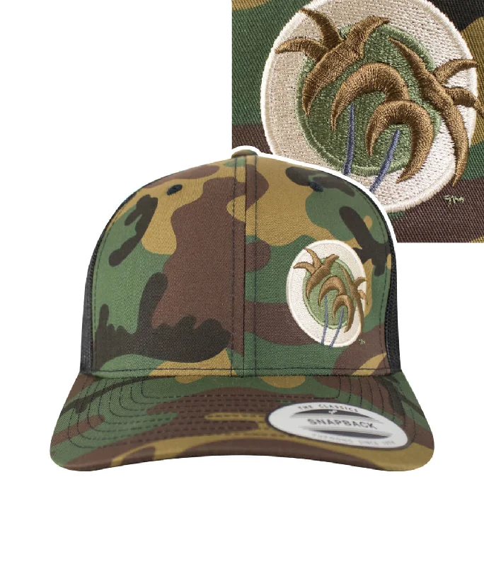 Oversized Fedora Hats"Classic Palm Camo" Retro Trucker Hat