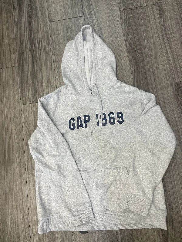 Men's Hoodies for Winter SportsSweatshirt Hoodie By Gap In Grey, Size: L