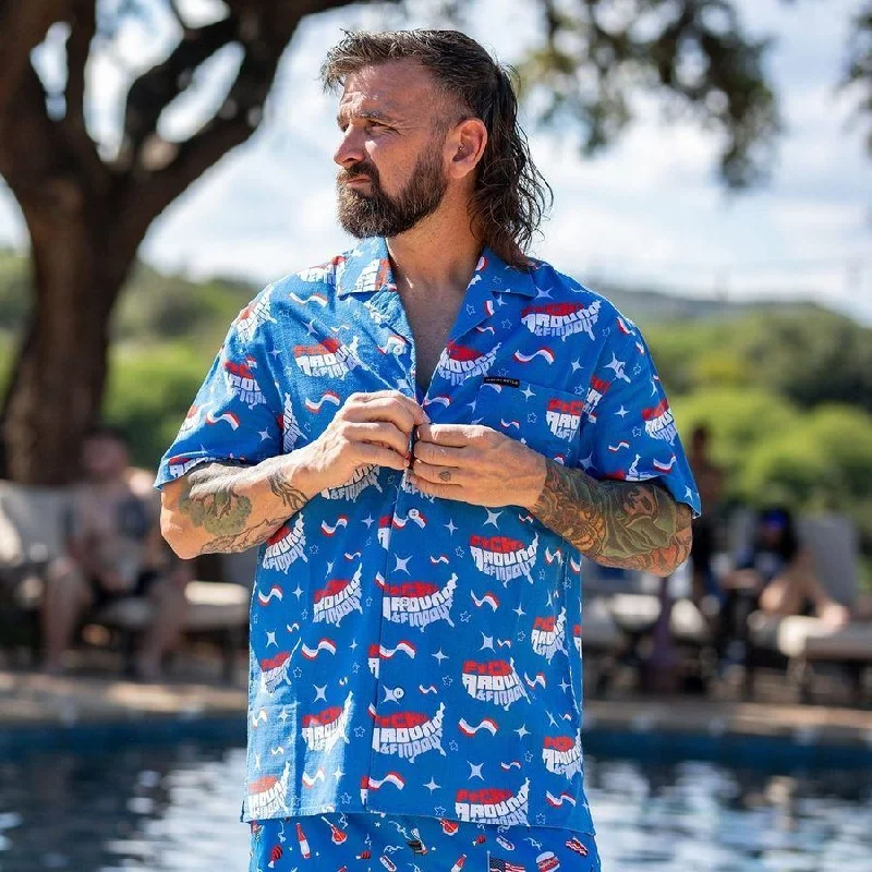Men's Shirts with Cowl NecksGetaway FAFO Button Down - Light Blue