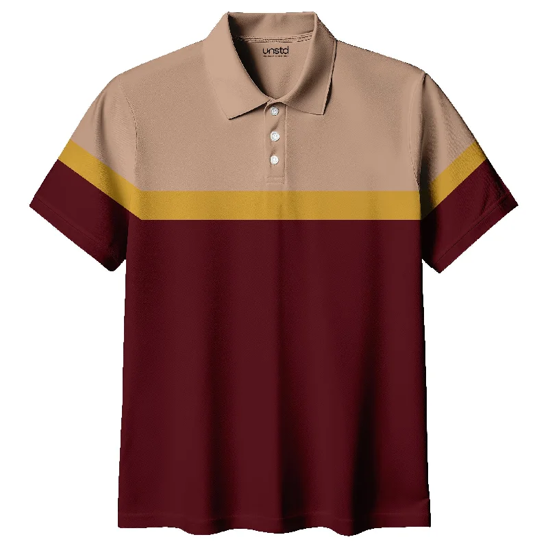 Men's Shirts with Rounded HemlinesMaroon Multicolor Premium Polo T-shirt