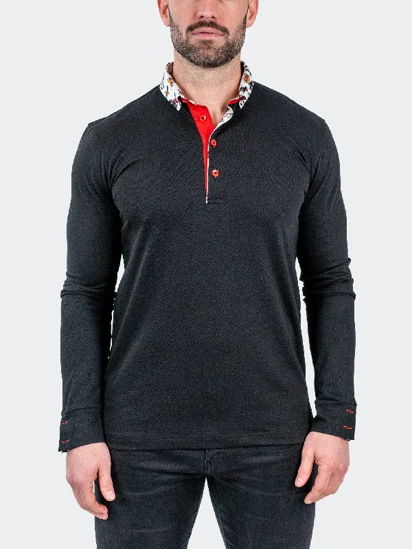 Men's Shirts with Spread CollarsPolo NewtonSolidTattoo Black