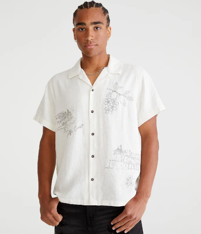 Men's Hawaiian Shirts for a Tropical VibeAeropostale Short Sleeve Amalfi Coast Embroidered Shirt Men's Hawaiian Shirts for a Tropical VibeAeropostale Short Sleeve Amalfi Coast Embroidered Shirt