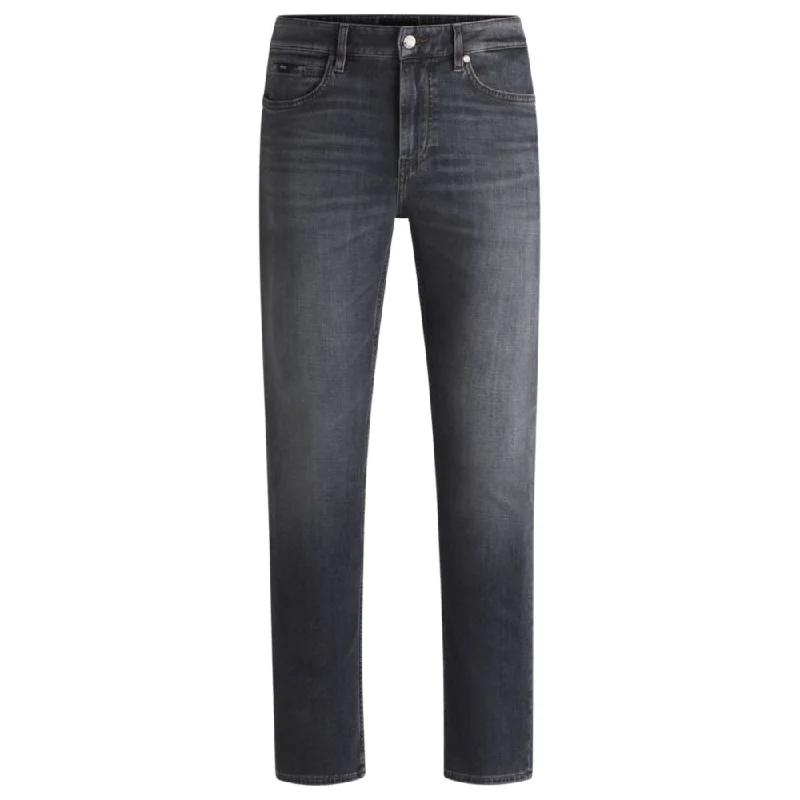 Men's Straight-Leg Jeans in Dark WashSlim-fit jeans in gray soft-touch denim