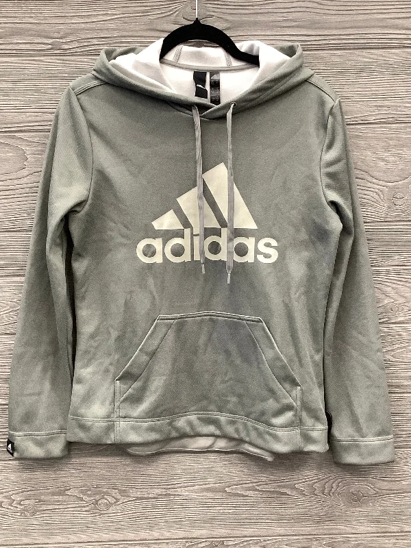 Men's Hoodies with High-Low HemlinesAthletic Sweatshirt Hoodie By Adidas In Grey, Size: M Men's Hoodies with High-Low HemlinesAthletic Sweatshirt Hoodie By Adidas In Grey, Size: M