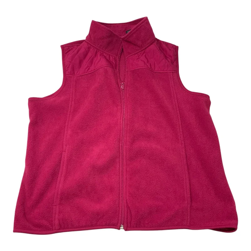 Men's Coats with Stretch FabricVest Fleece By Bobbie Brooks In Pink, Size: L