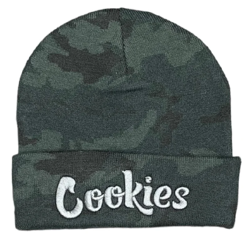 Cool Snapback HatsCookies Knit Beanie Original Mint (Black Camo/Grey)