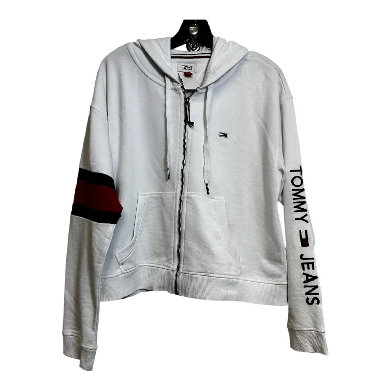 Men's Hoodies with Reinforced StitchingSweatshirt Hoodie By Tommy Hilfiger In White, Size: L Men's Hoodies with Reinforced StitchingSweatshirt Hoodie By Tommy Hilfiger In White, Size: L