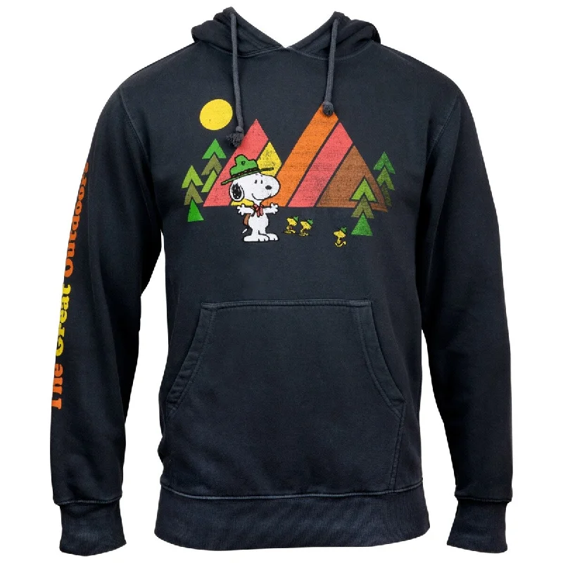 Men's Sweaters with ThumbholesPeanuts Park Ranger Snoopy Dog The Great Outdoors Sweatshirt Men's Sweaters with ThumbholesPeanuts Park Ranger Snoopy Dog The Great Outdoors Sweatshirt