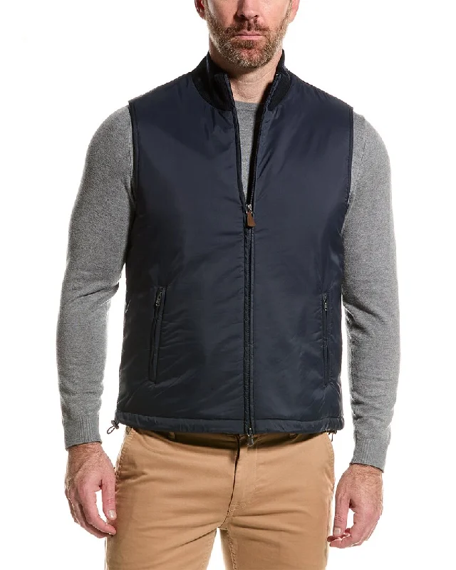 Classic Men's Wool SweatersBruno Magli Knit Collar Wool Vest