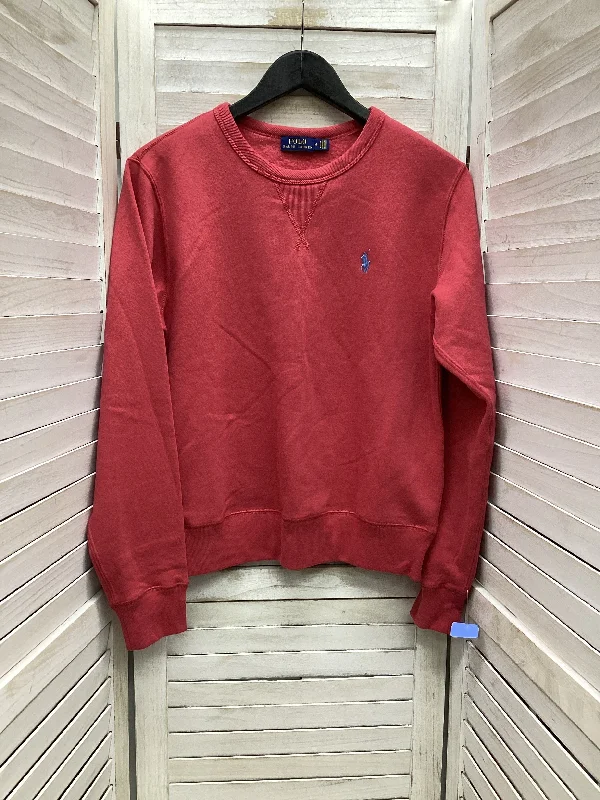Men's Hoodies with Zipper DetailsSweatshirt Crewneck By Polo Ralph Lauren In Red, Size: M Men's Hoodies with Zipper DetailsSweatshirt Crewneck By Polo Ralph Lauren In Red, Size: M