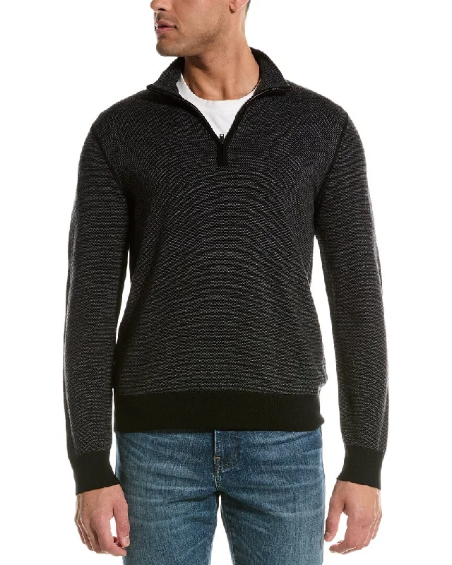 Men's Sweaters with Stand-Up CollarsVince Birdseye Wool 1/4-Zip Mock Sweater