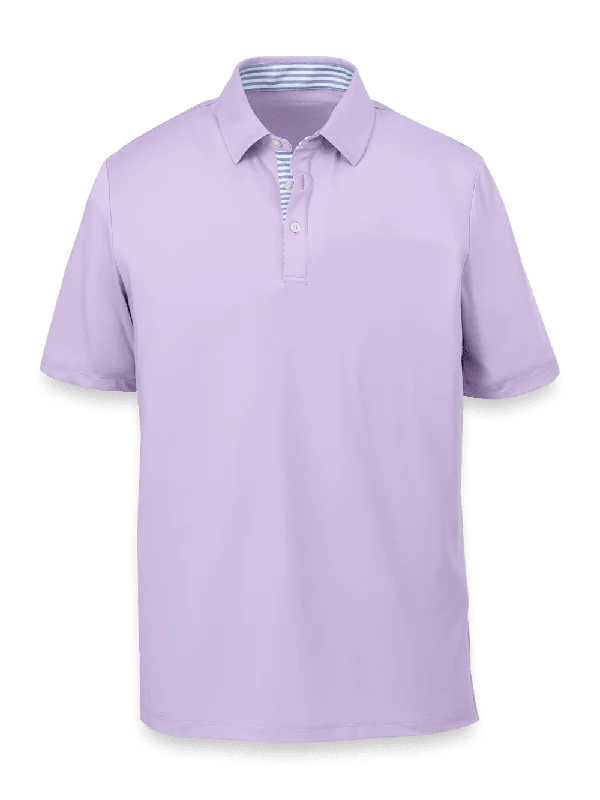 Stylish Men's HenleysPerformance Blend Three Button Polo - Light Purple