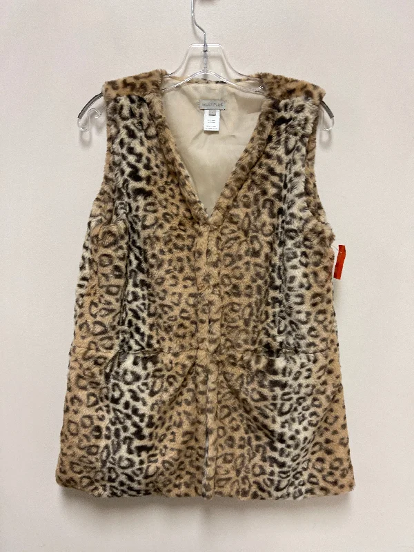 Men's Coats with Adjustable SleevesVest Faux Fur & Sherpa By Multiples In Animal Print, Size: S Men's Coats with Adjustable SleevesVest Faux Fur & Sherpa By Multiples In Animal Print, Size: S
