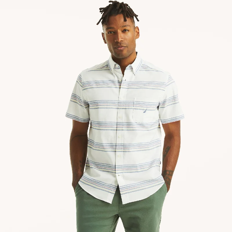 Men's Monochrome Shirts for a Minimalist VibeNautica Mens Striped Oxford Short-Sleeve Shirt Men's Monochrome Shirts for a Minimalist VibeNautica Mens Striped Oxford Short-Sleeve Shirt
