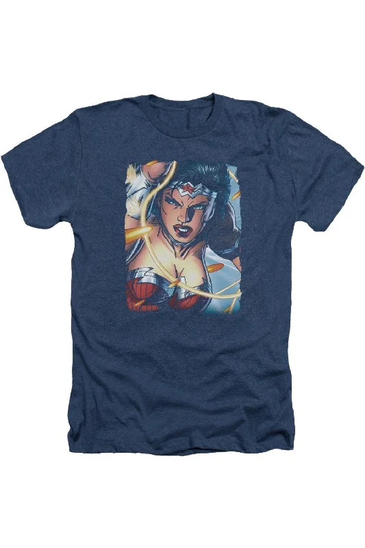 Men's Shirts for Outdoor ActivitiesJustice League of America Scowl Adult Heather Tee / T-Shirt Men's Shirts for Outdoor ActivitiesJustice League of America Scowl Adult Heather Tee / T-Shirt