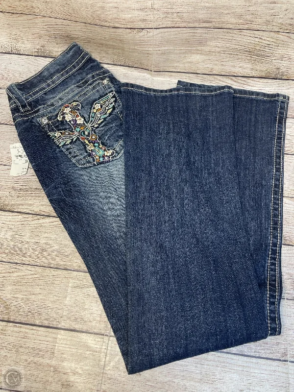Rip and Tear Men's JeansJeans Boot Cut By Miss Me In Blue Denim, Size: 8