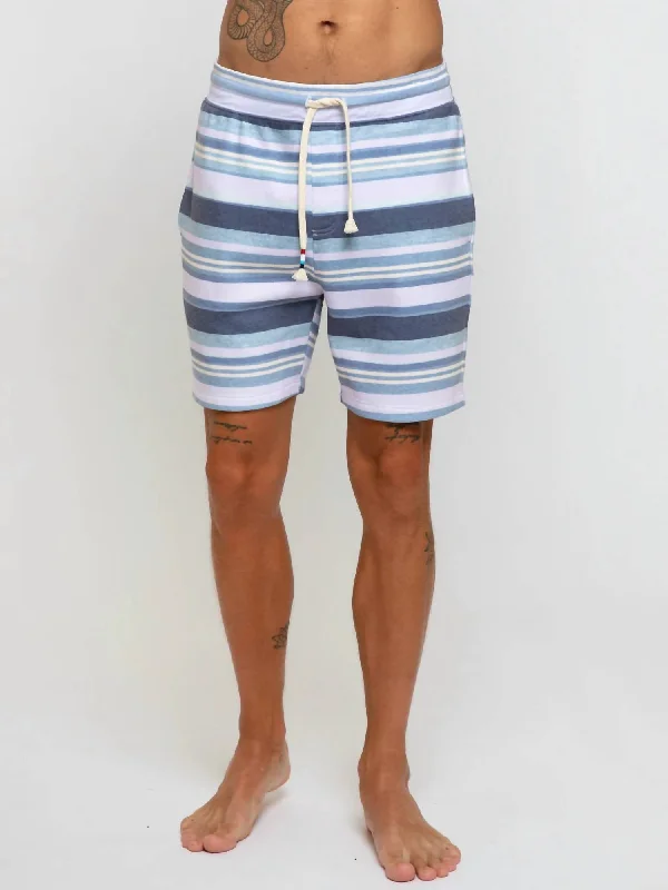 Warm-Weather Men's Linen ShortsMens Bay Stripe Short In Blue/white