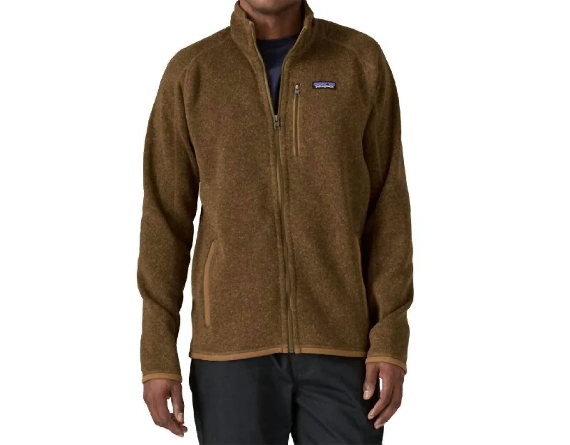 Men's Sweaters with ZippersBetter Sweater Jacket In Coriander Brown