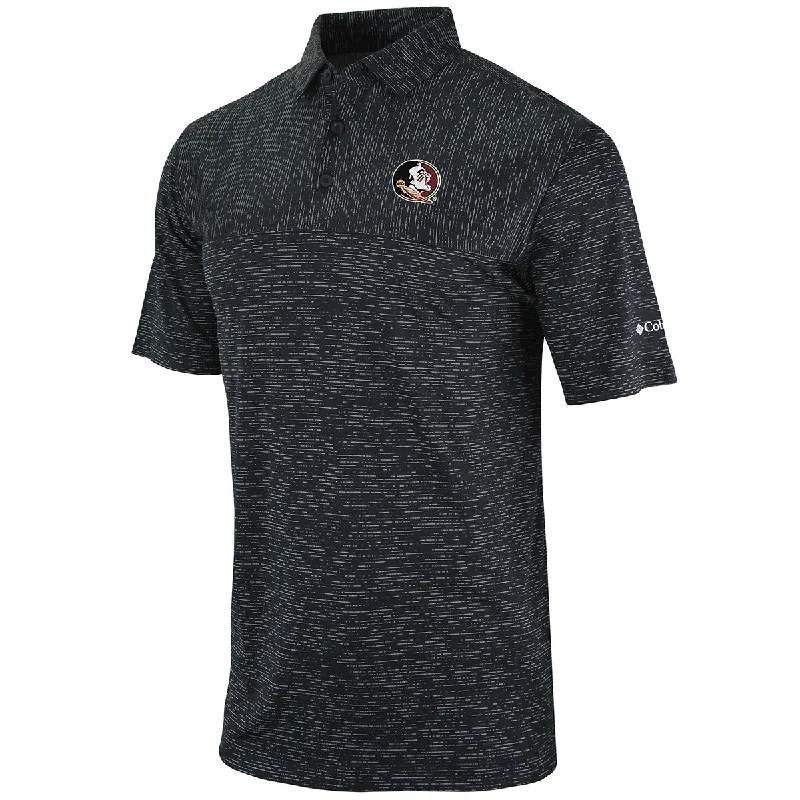 Men's Shirts with Embellished SleevesColumbia Men's Seminole Logo Heading Out Performance Polo - Black Men's Shirts with Embellished SleevesColumbia Men's Seminole Logo Heading Out Performance Polo - Black