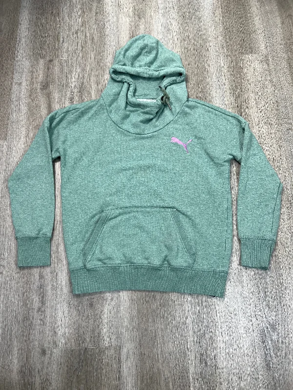 Men's Hoodies with Lined HoodsAthletic Sweatshirt Hoodie By Puma In Green, Size: M