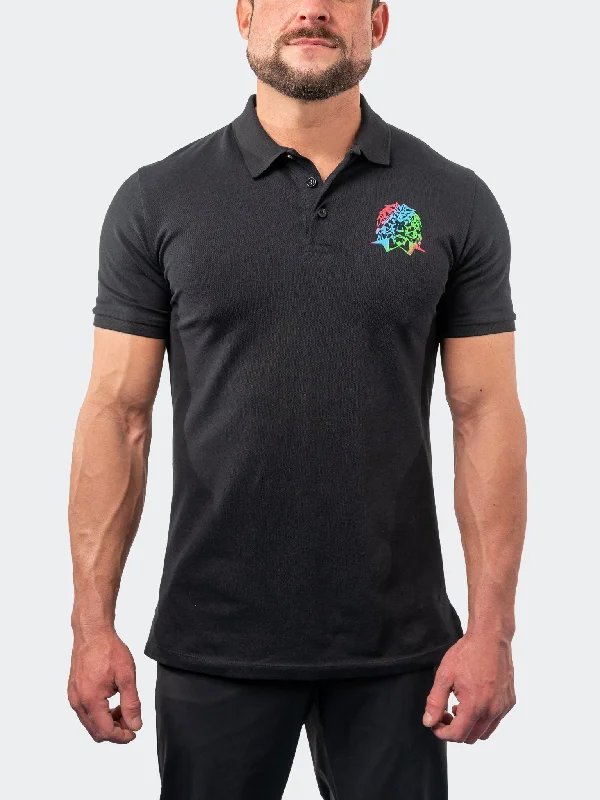 Men's Shirts with Raw-Edge HemlinesPolo Treatment Black