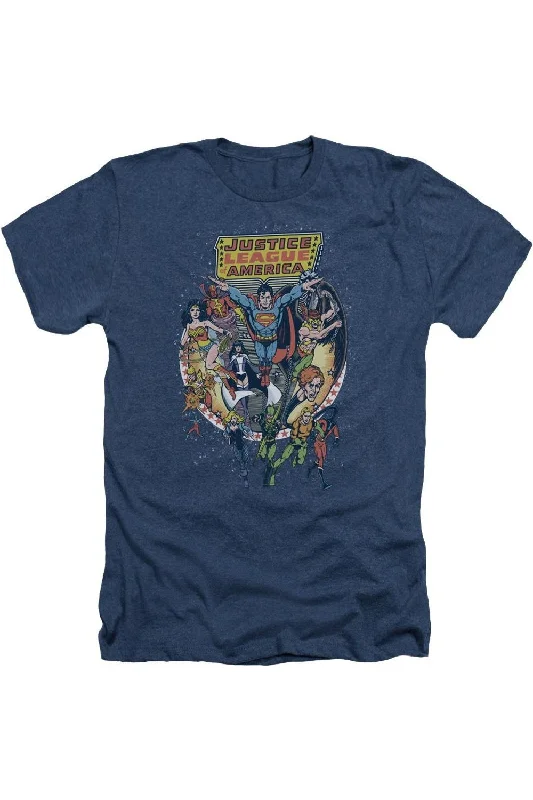 Layered Men's VestsJustice League of America Star Group Adult Heather Tee / T-Shirt