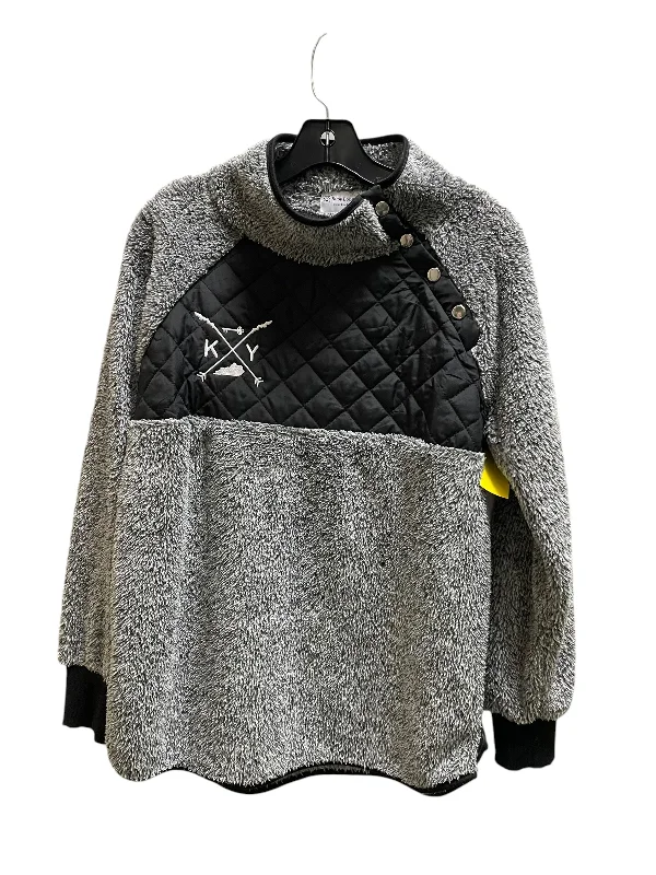 Warm Men's Thermal HoodiesSweatshirt Collar By Clothes Mentor In Grey, Size: M