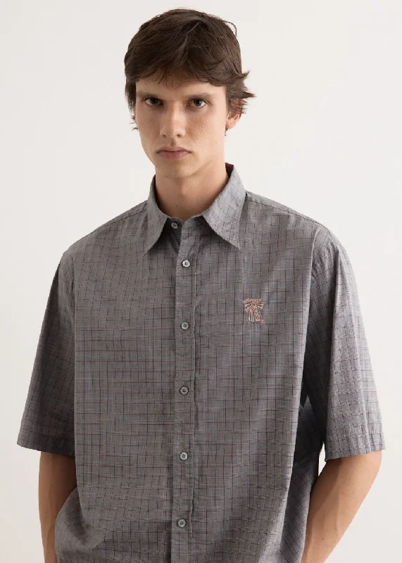 Patterned Men's Hawaiian ShirtsSandrok SS Microcheck Cotton Shirt