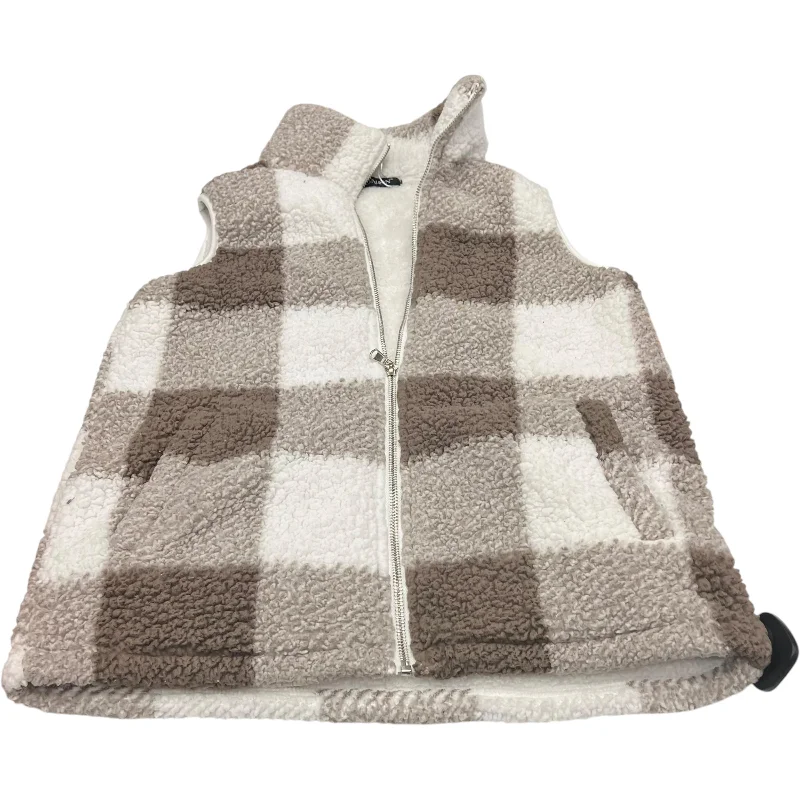Affordable Men's Winter CoatsVest Faux Fur & Sherpa By Lomon In Brown & White, Size: S Affordable Men's Winter CoatsVest Faux Fur & Sherpa By Lomon In Brown & White, Size: S