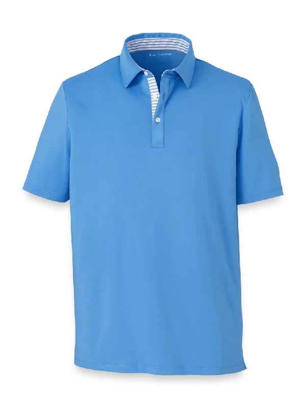 Men's Shirts with Spread CollarsPerformance Blend Three Button Polo - Blue