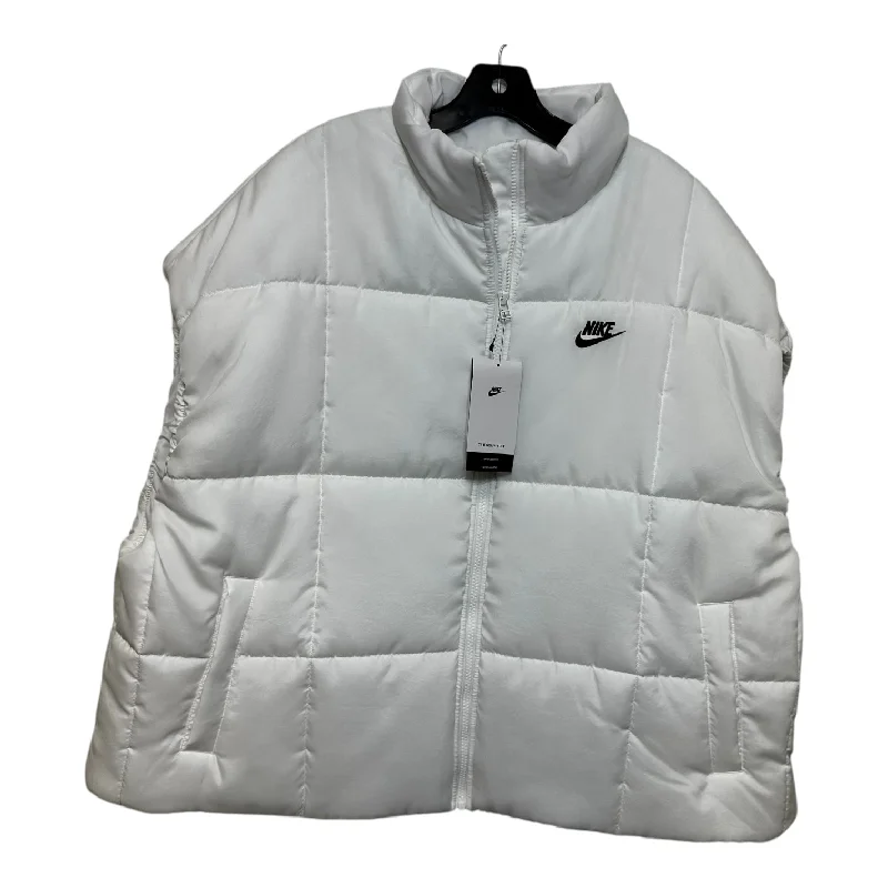 Men's Coats with Stretch FabricVest Puffer & Quilted By Nike Apparel In White, Size: Xxl Men's Coats with Stretch FabricVest Puffer & Quilted By Nike Apparel In White, Size: Xxl