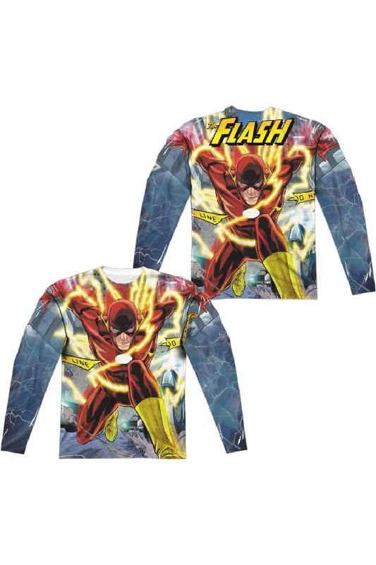 Men's Dressy Shirts for Formal EventsJustice League of America Police Line (Front/Back Print) Long Sleeve Adult Poly Crew Tee / T-Shirt Men's Dressy Shirts for Formal EventsJustice League of America Police Line (Front/Back Print) Long Sleeve Adult Poly Crew Tee / T-Shirt