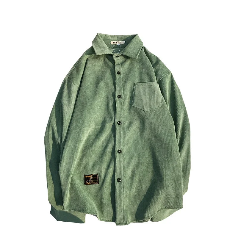 Men's Relaxed-Fit Shirts for Casual ComfortCorduroy Material shirt men
