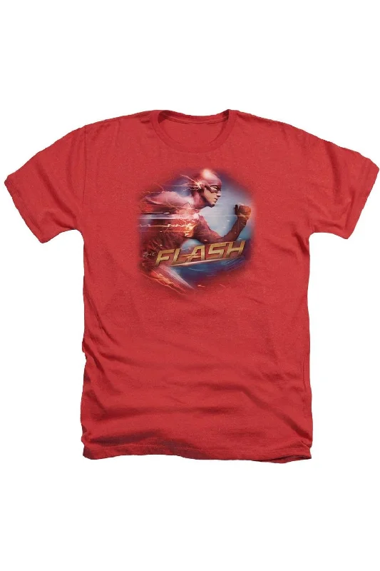 Men's Shirts with Pin CollarsThe Flash Fastest Man Adult Heather Tee / T-Shirt