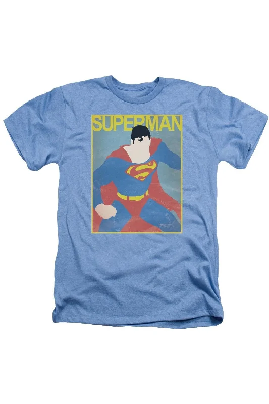 Men's Shirts with Adjustable HemlinesSuperman Simple Poster Adult Heather Tee / T-Shirt Men's Shirts with Adjustable HemlinesSuperman Simple Poster Adult Heather Tee / T-Shirt