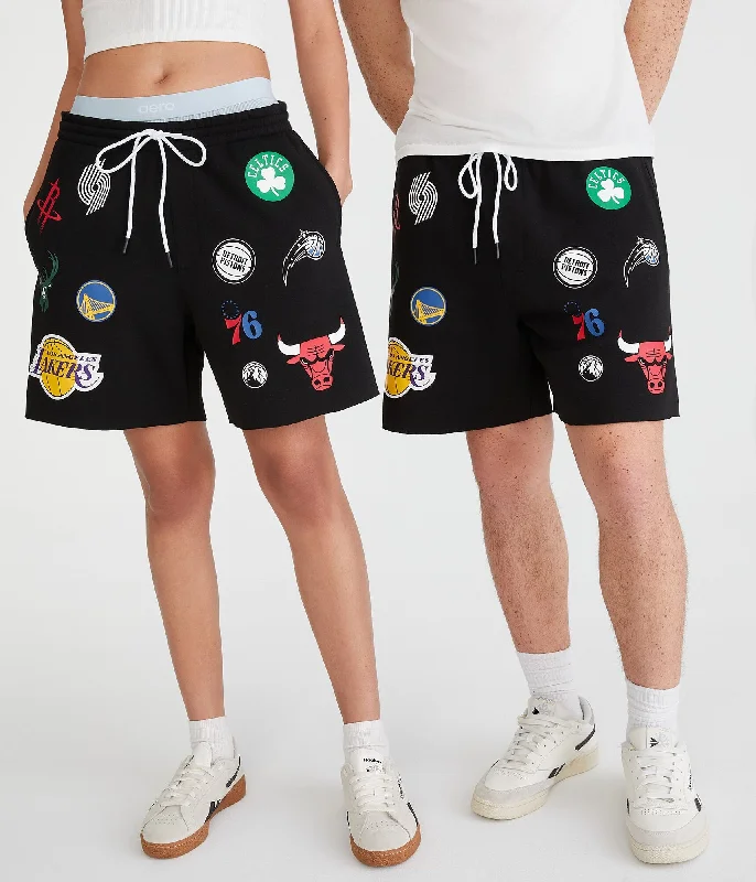 Sporty and Athletic Men's Workout ShortsAeropostale Nba Team Logos Fleece Shorts 6"