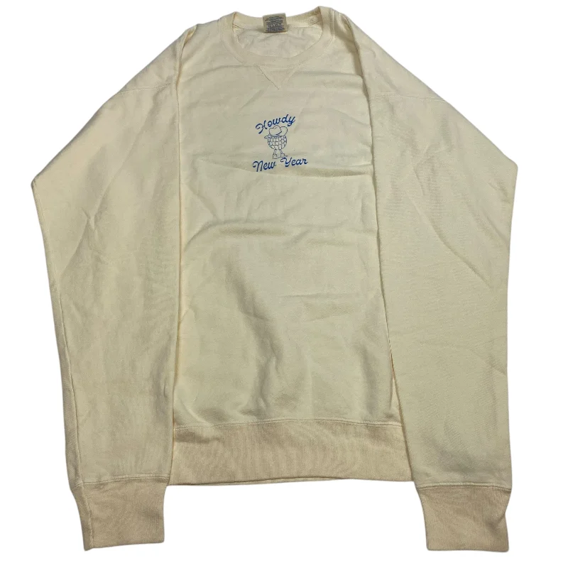 Men's Hoodies for AutumnSweatshirt Crewneck By Comfort Wash In Cream, Size: M