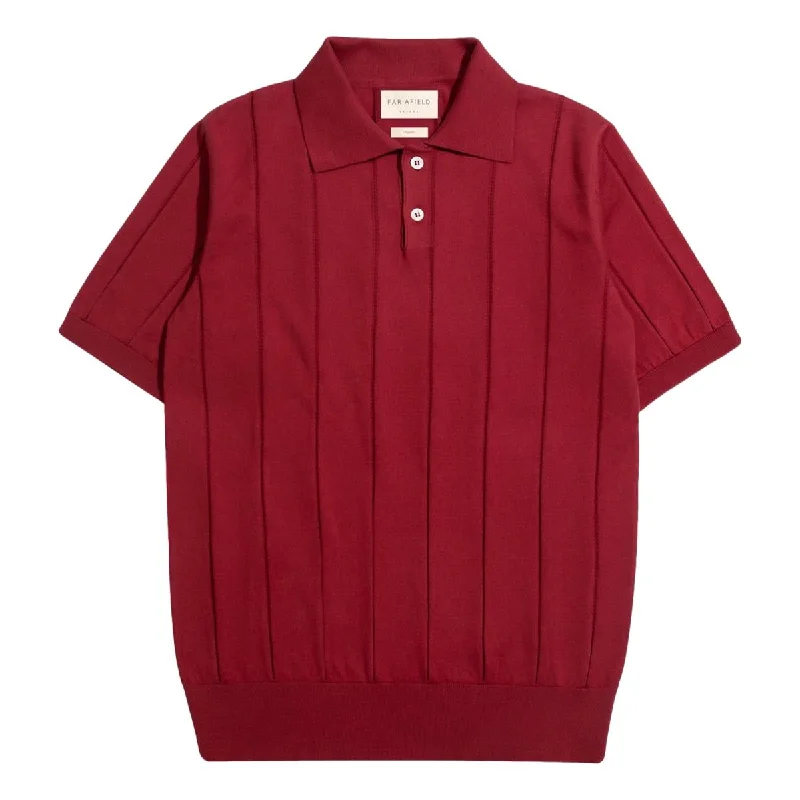 Men's Shirts with Snap ButtonsJacobs Punched Stripe Polo Deep Red