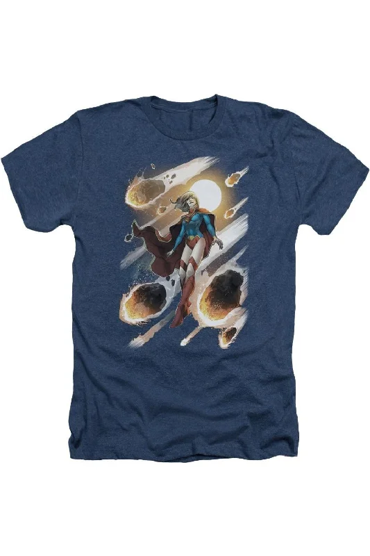 Men's Shirts with Graphic PrintsJustice League of America Supergirl #1 Adult Heather Tee / T-Shirt Men's Shirts with Graphic PrintsJustice League of America Supergirl #1 Adult Heather Tee / T-Shirt