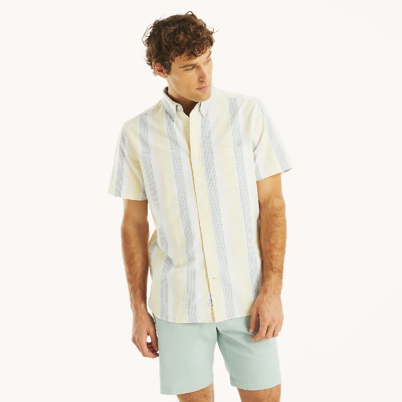 Layered Men's Henley ShirtsNautica Mens Striped Oxford Short-Sleeve Shirt