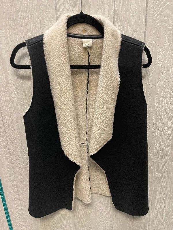 Men's Coats with Flannel LiningVest Faux Fur & Sherpa By Ecru In Black & Tan, Size: S