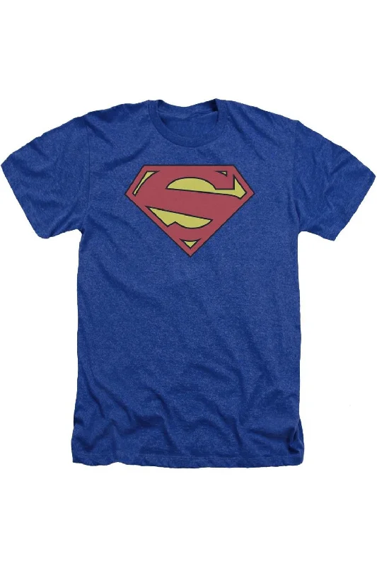 Men's Long-Sleeved ShirtsSuperman New 52 Shield Adult Heather Tee / T-Shirt