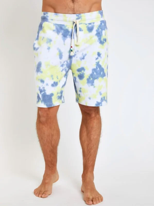 Everyday Wear Men's Casual ShortsMen's Pull On Shorts In Citron Marble
